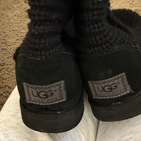 UGG Black Knit Boots with Buttons - Picture 3 of 11